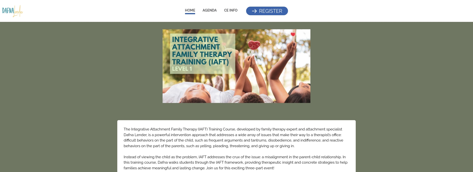The Integrative Attachment Family Therapy (IAFT) Training Course - Level 1